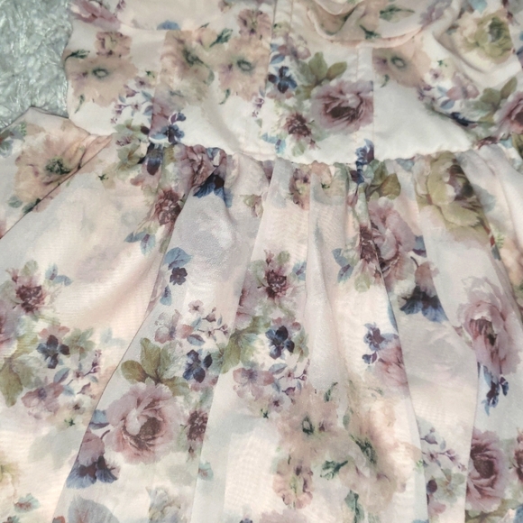 NWT Cider Chiffon Ruffle Mini Floral Dress Sz 4 Small - Picture 7 of 9